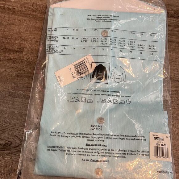 Kenneth Cole Reaction Slim Fit Stretch Dress Shirt-BLUE-15.5-34/35 - Picture 2 of 3